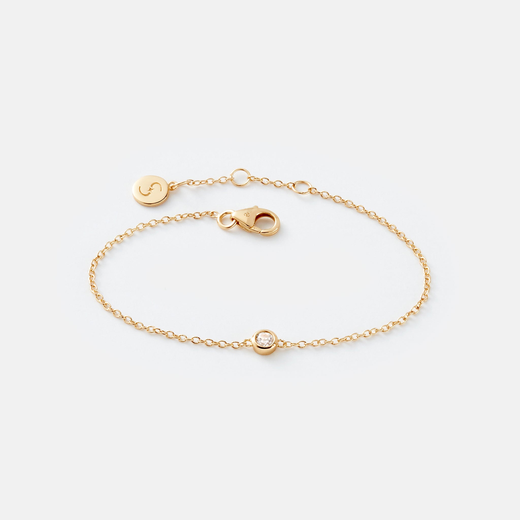 Gold White Topaz Bracelet