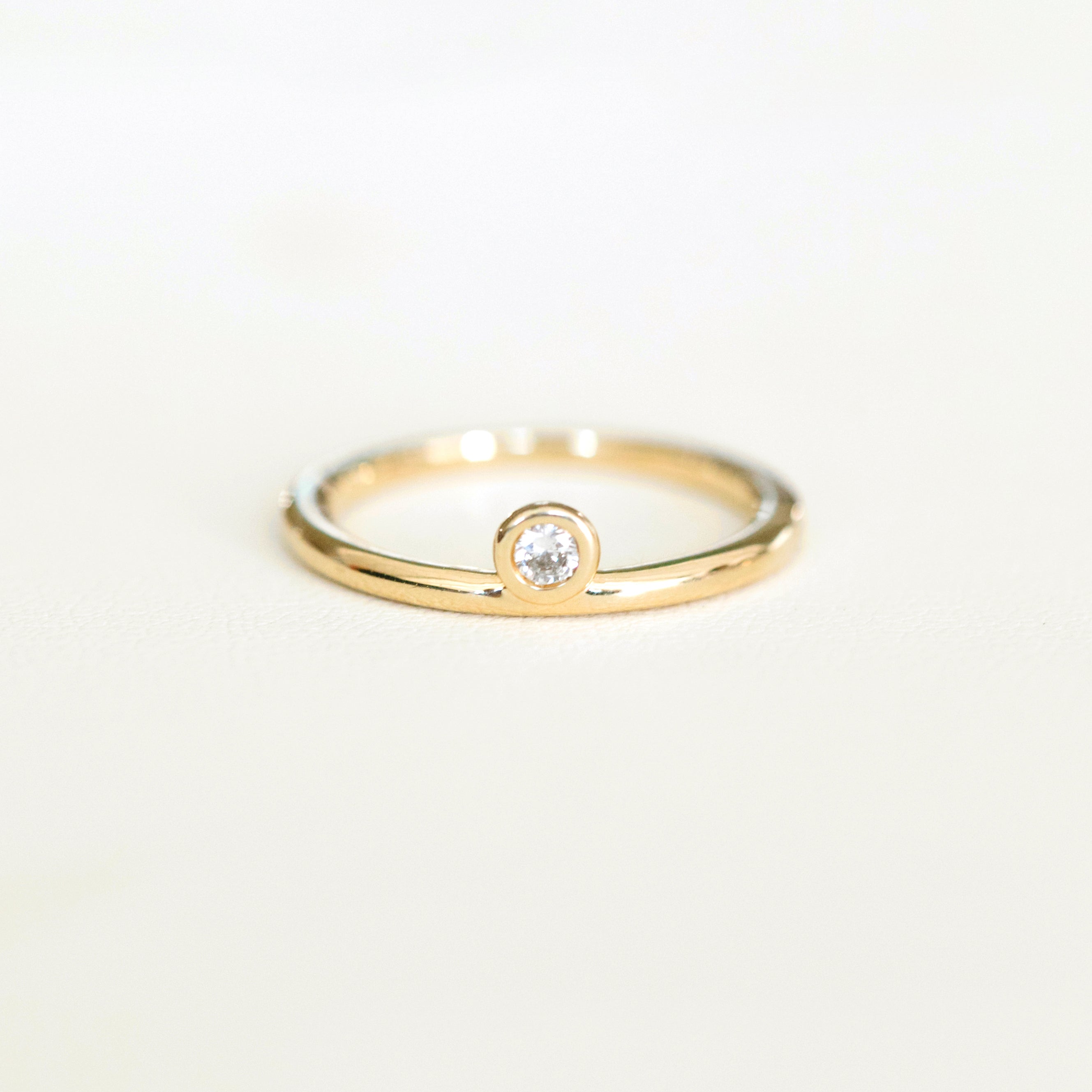 Minimal Modern Diamond Ring with Offset Stone