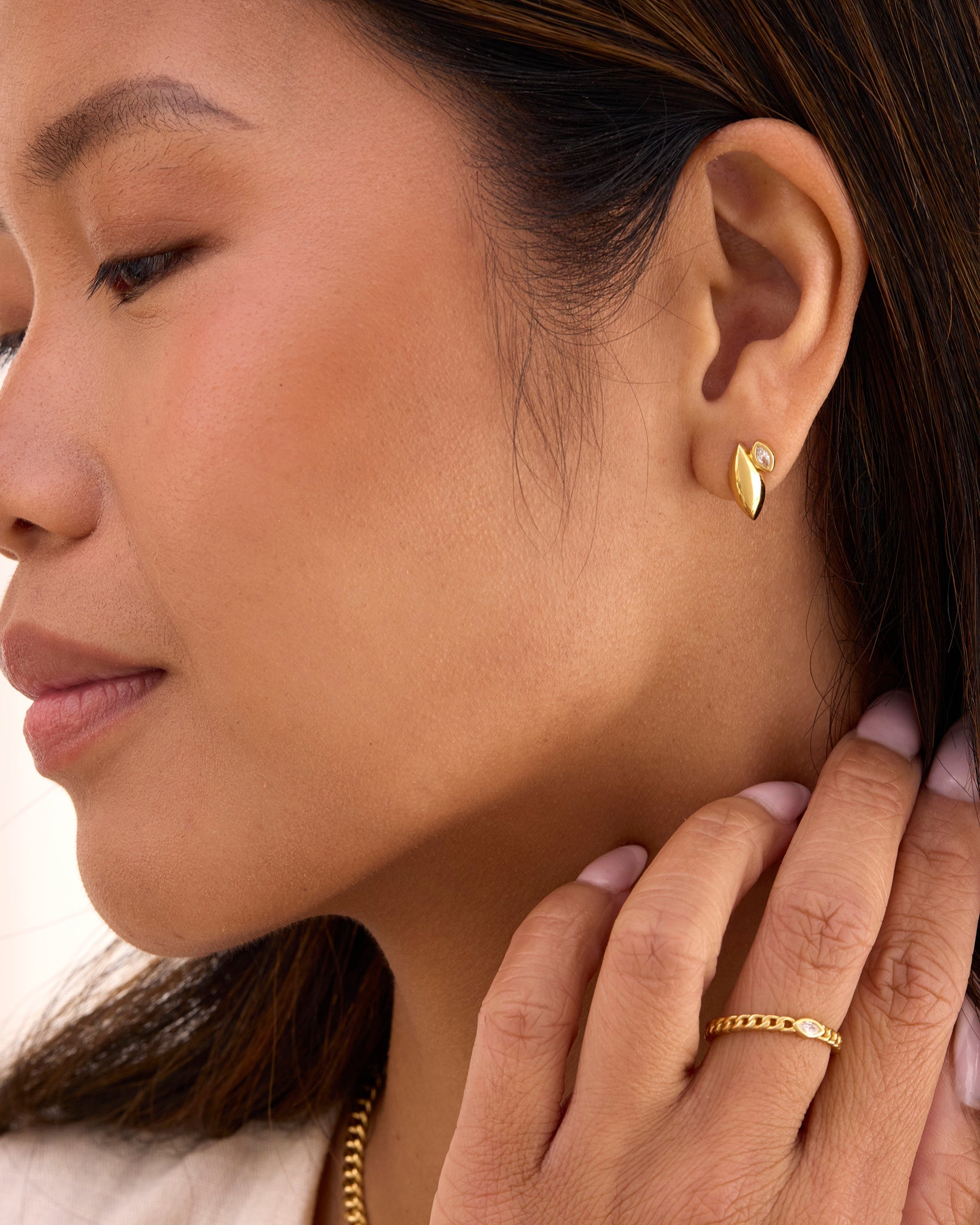 Azalea Gold Stud Earrings - Pre-Order (Shipping Begins 9/28)