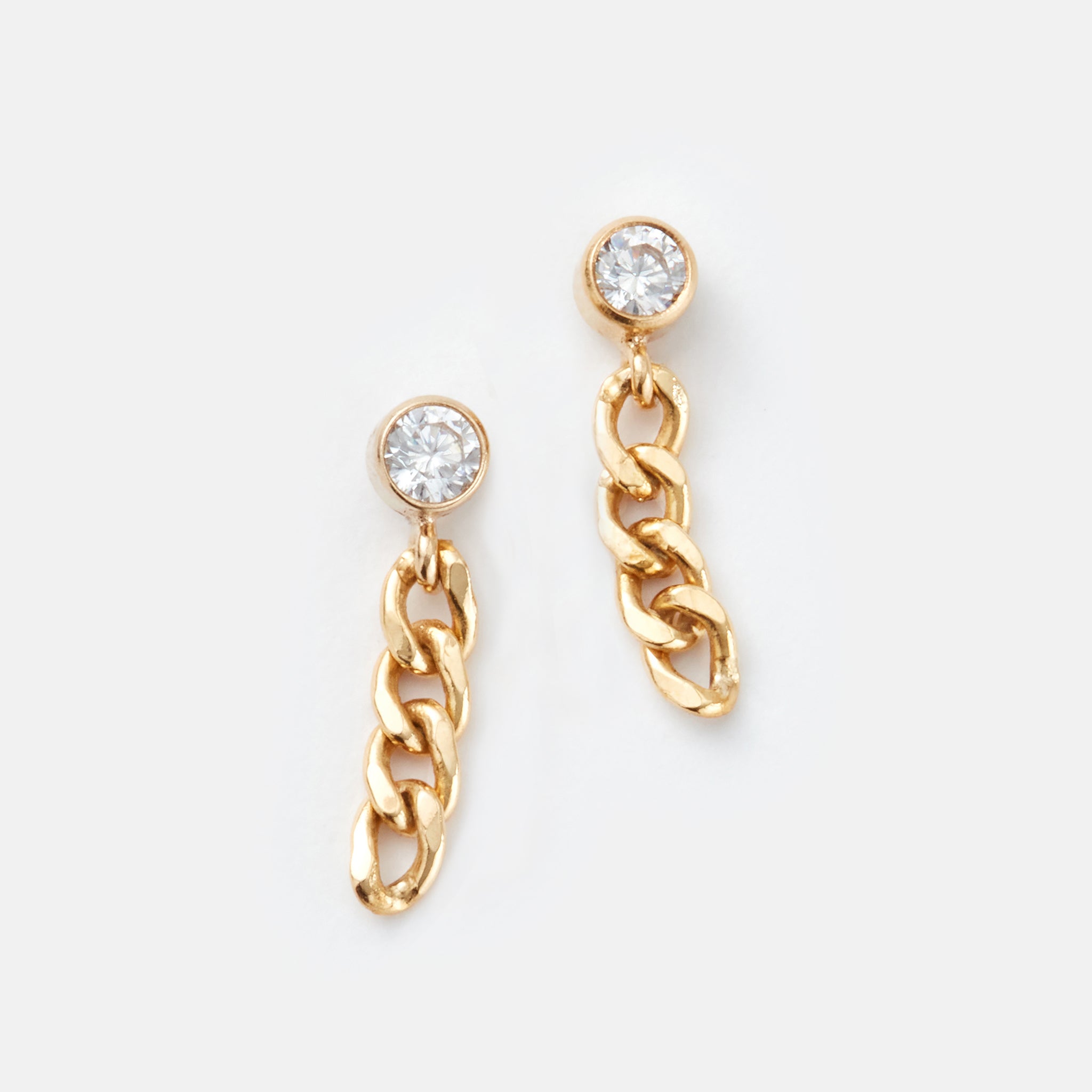 Chain Drop Earrings with White Topaz