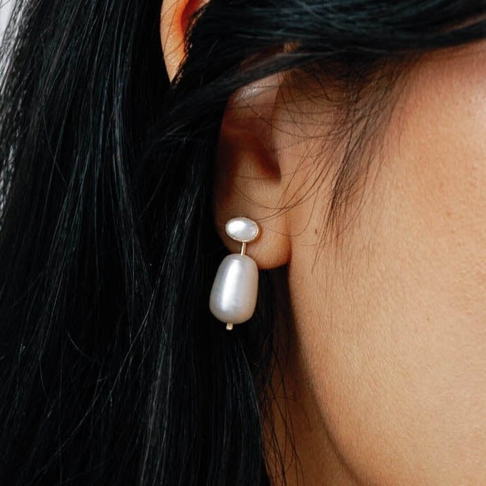 Elegant pearl earrings unique and artistic