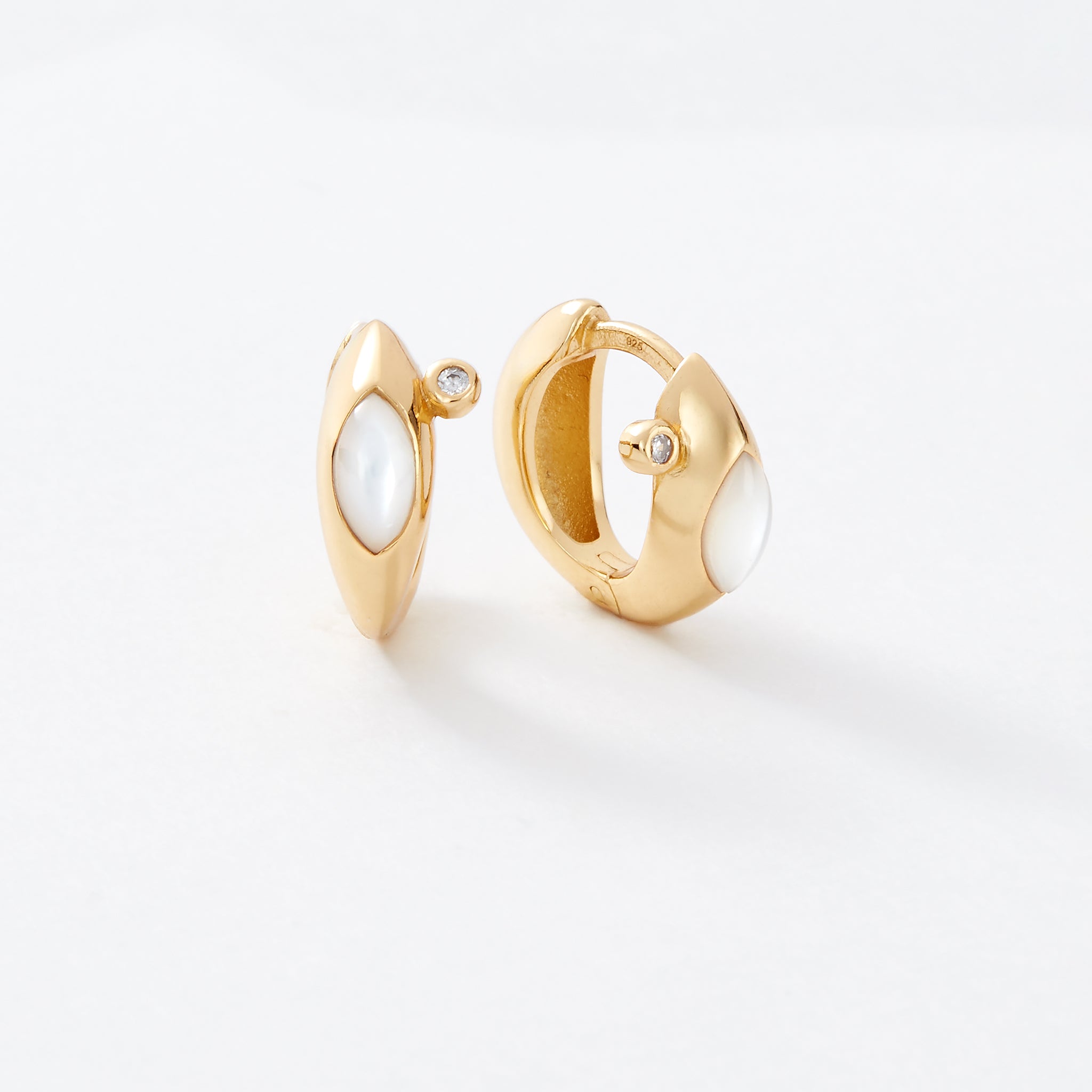 Iris Reversible Gold Huggie Hoops - Pre-Order (Shipping Begins 9/28)