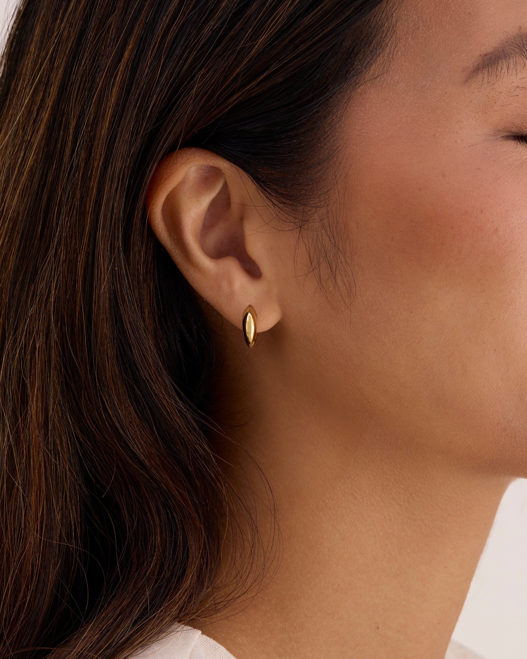 Iris Reversible Gold Huggie Hoops - Pre-Order (Shipping Begins 9/28)