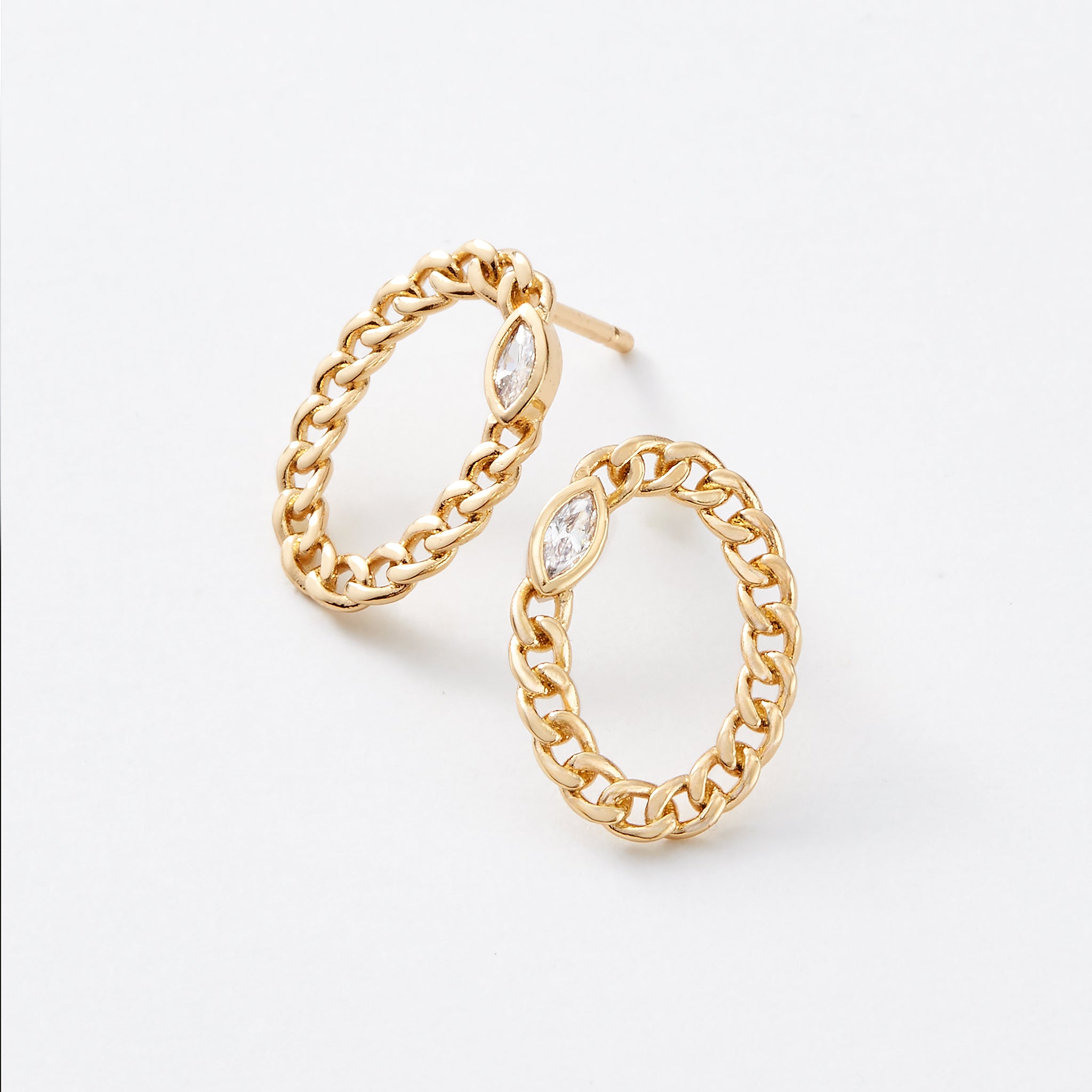 Cassia Curb Chain Studs - Pre-Order (Shipping Begins 9/28)