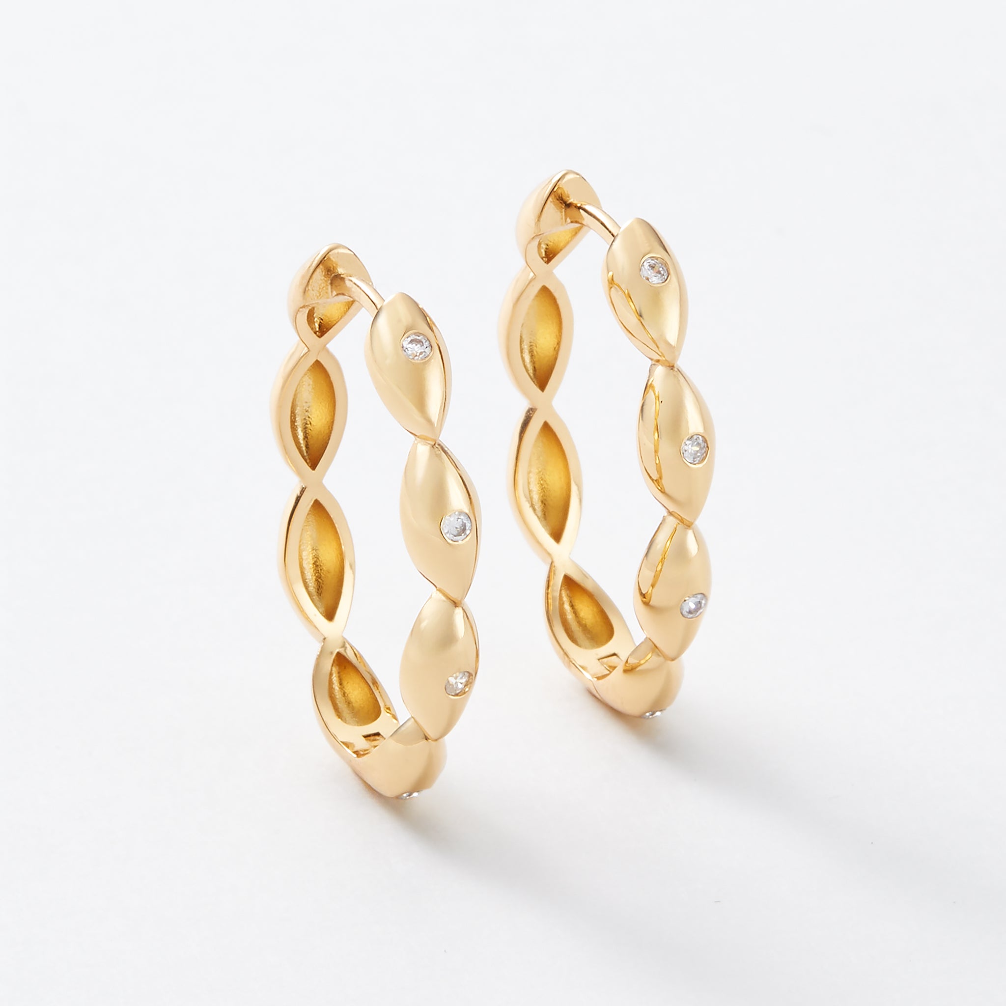 Wisteria Wonder Reversible Gold Hoop Earrings - Pre-Order (Shipping Begins 9/28)