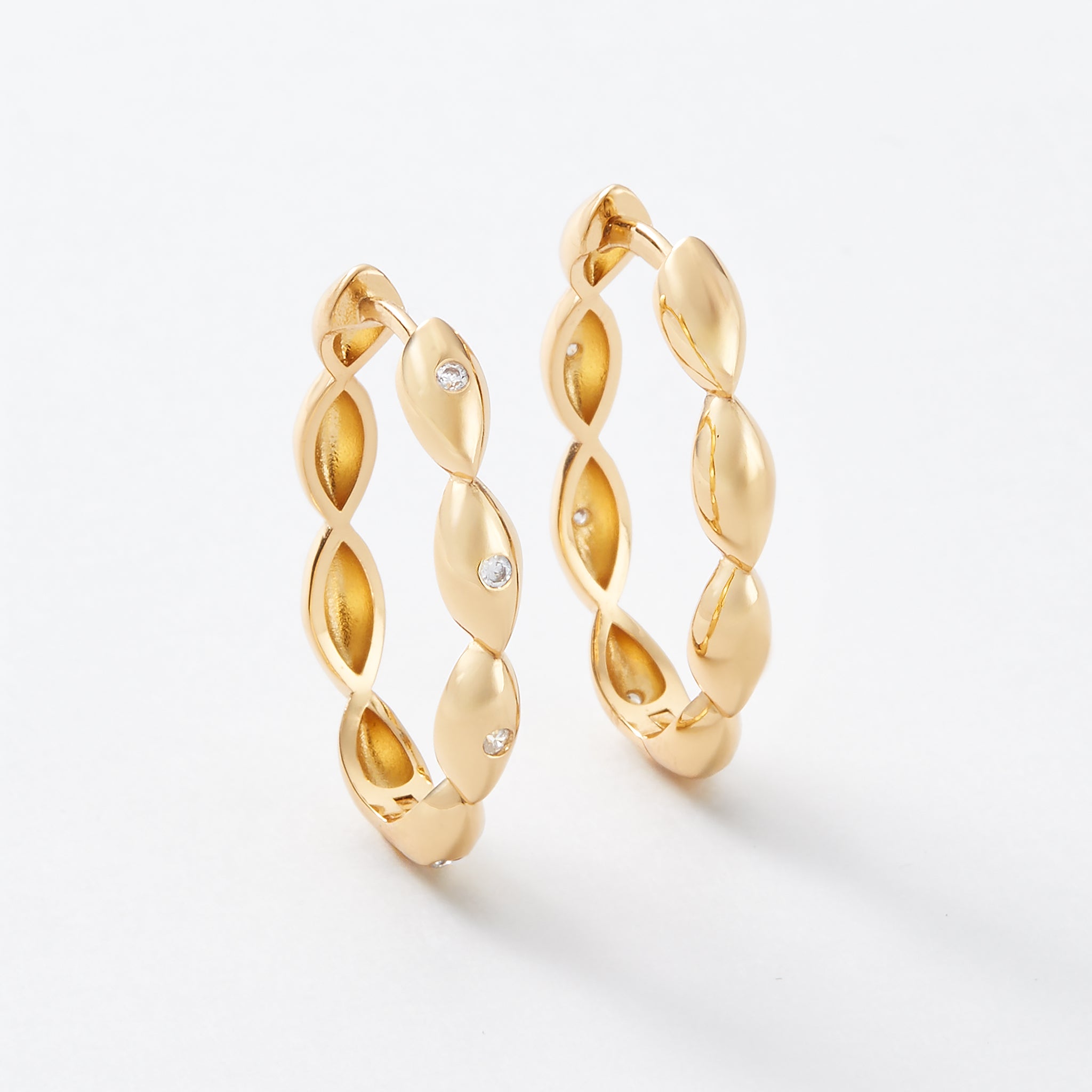 Wisteria Wonder Reversible Gold Hoop Earrings - Pre-Order (Shipping Begins 9/28)