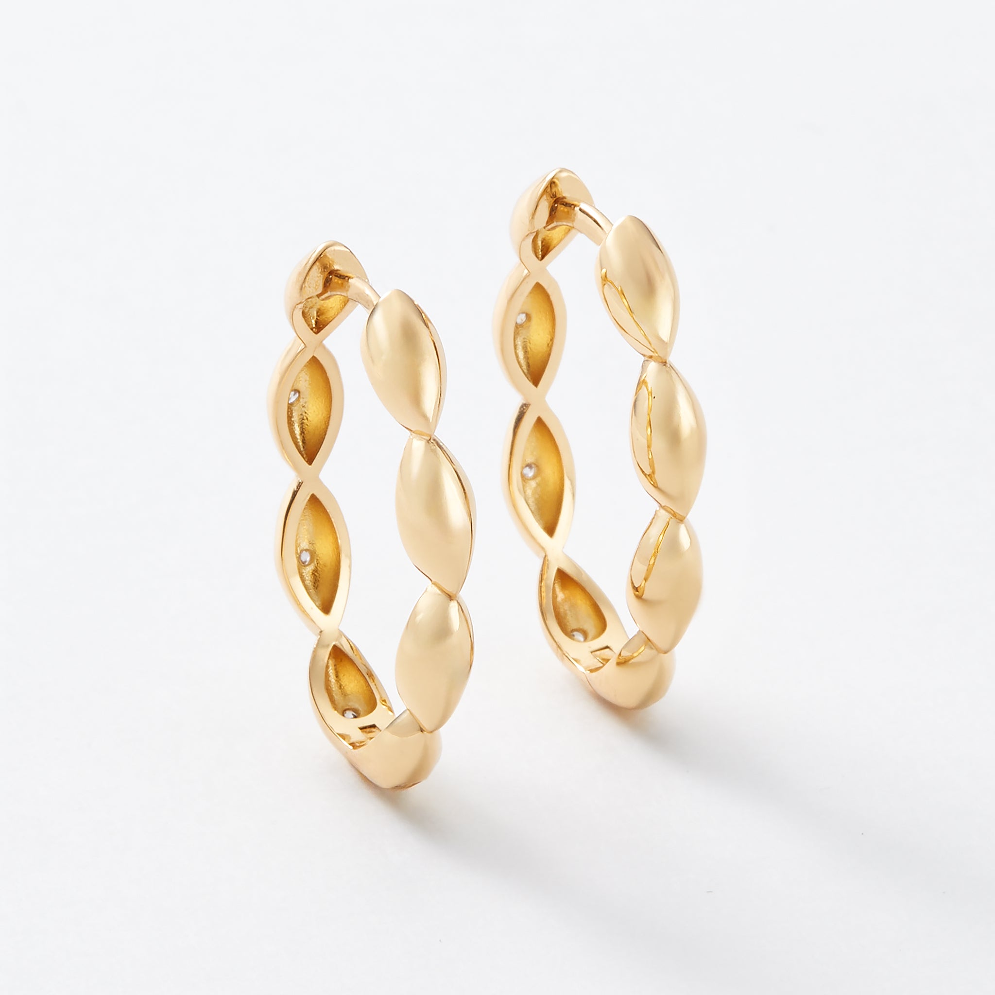 Wisteria Wonder Reversible Gold Hoop Earrings - Pre-Order (Shipping Begins 9/28)