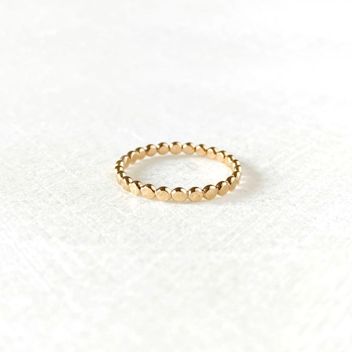Gold beaded dot pattern ring band