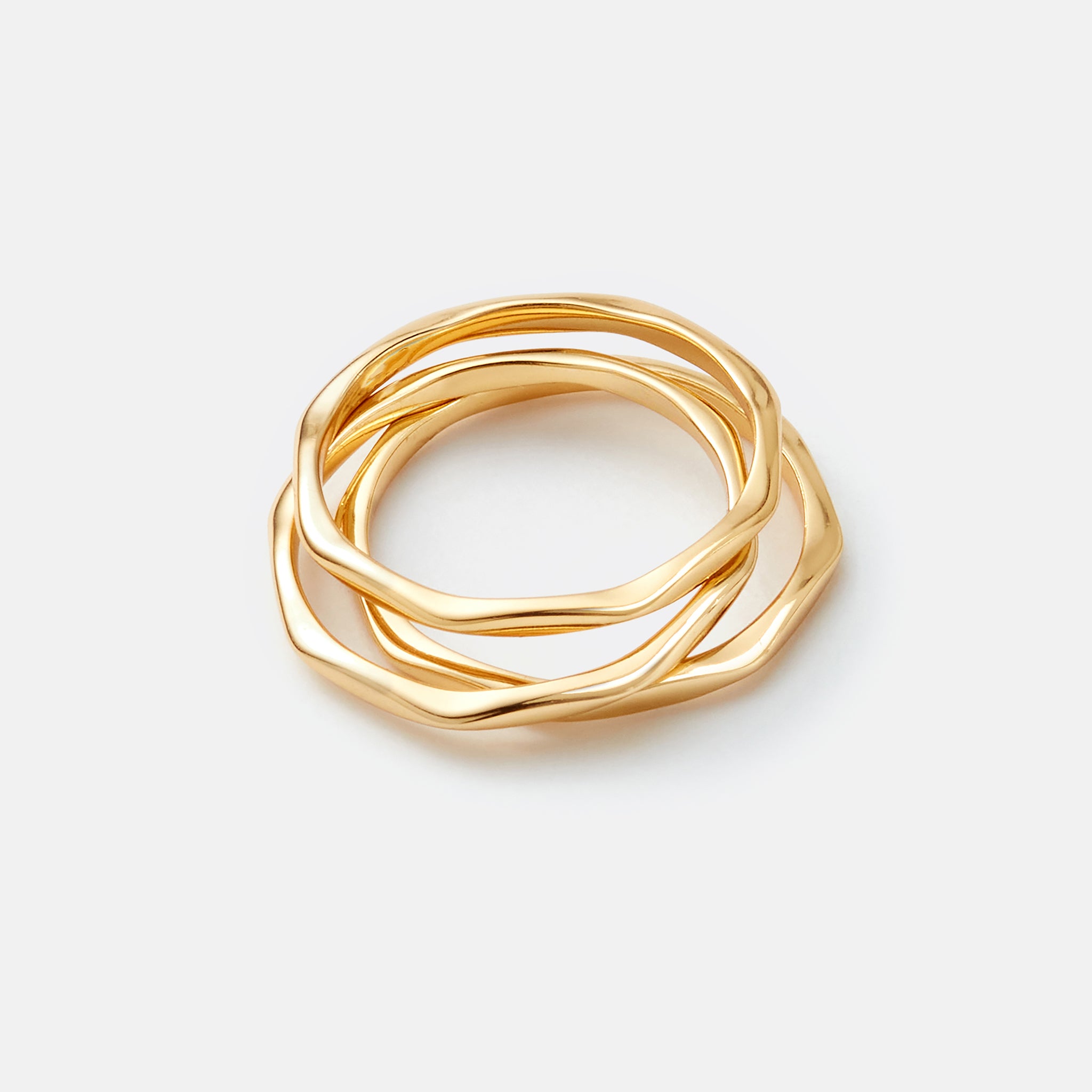 Gold Hammered Stacking Rings - Set of 3