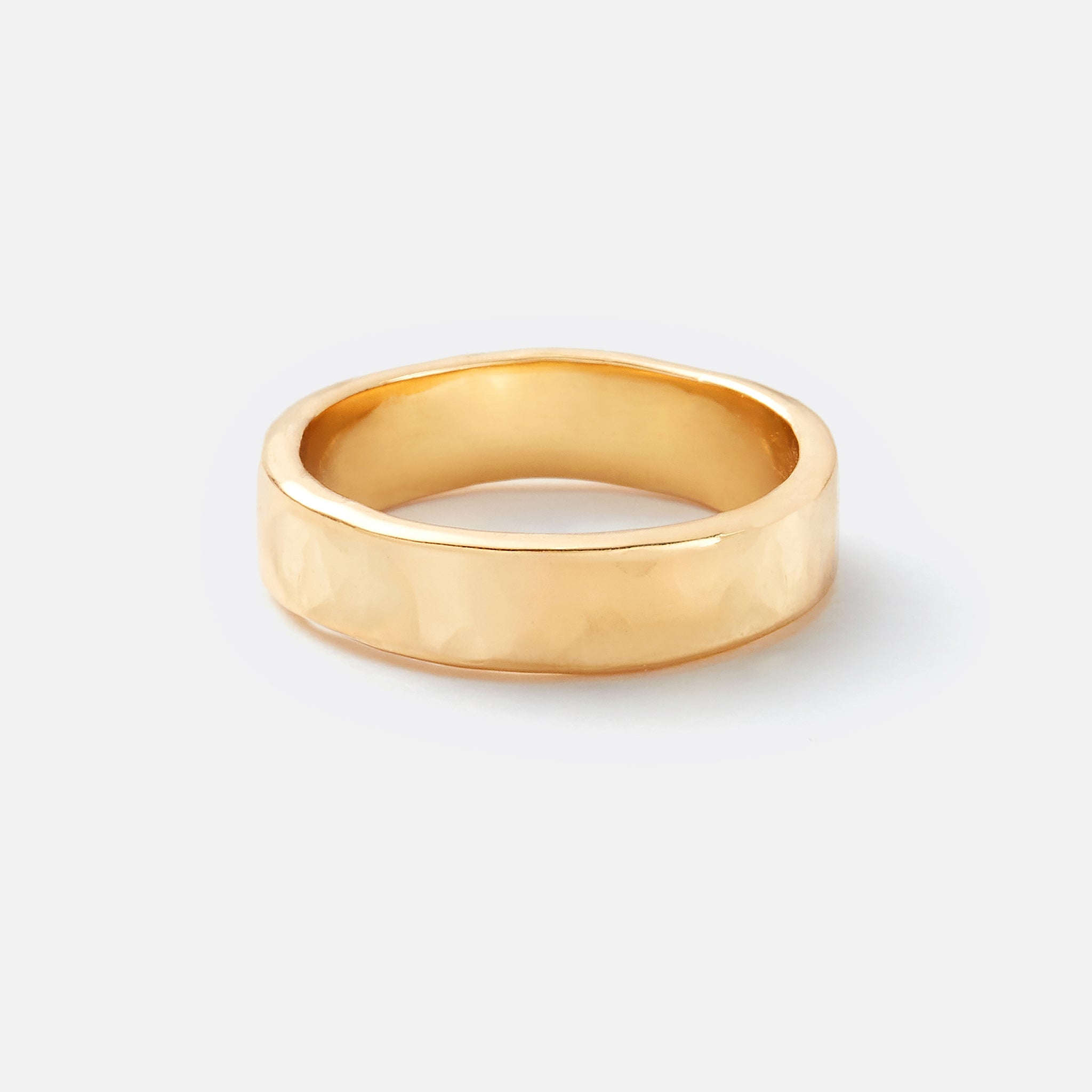 Golden Orbit Hammered Ring