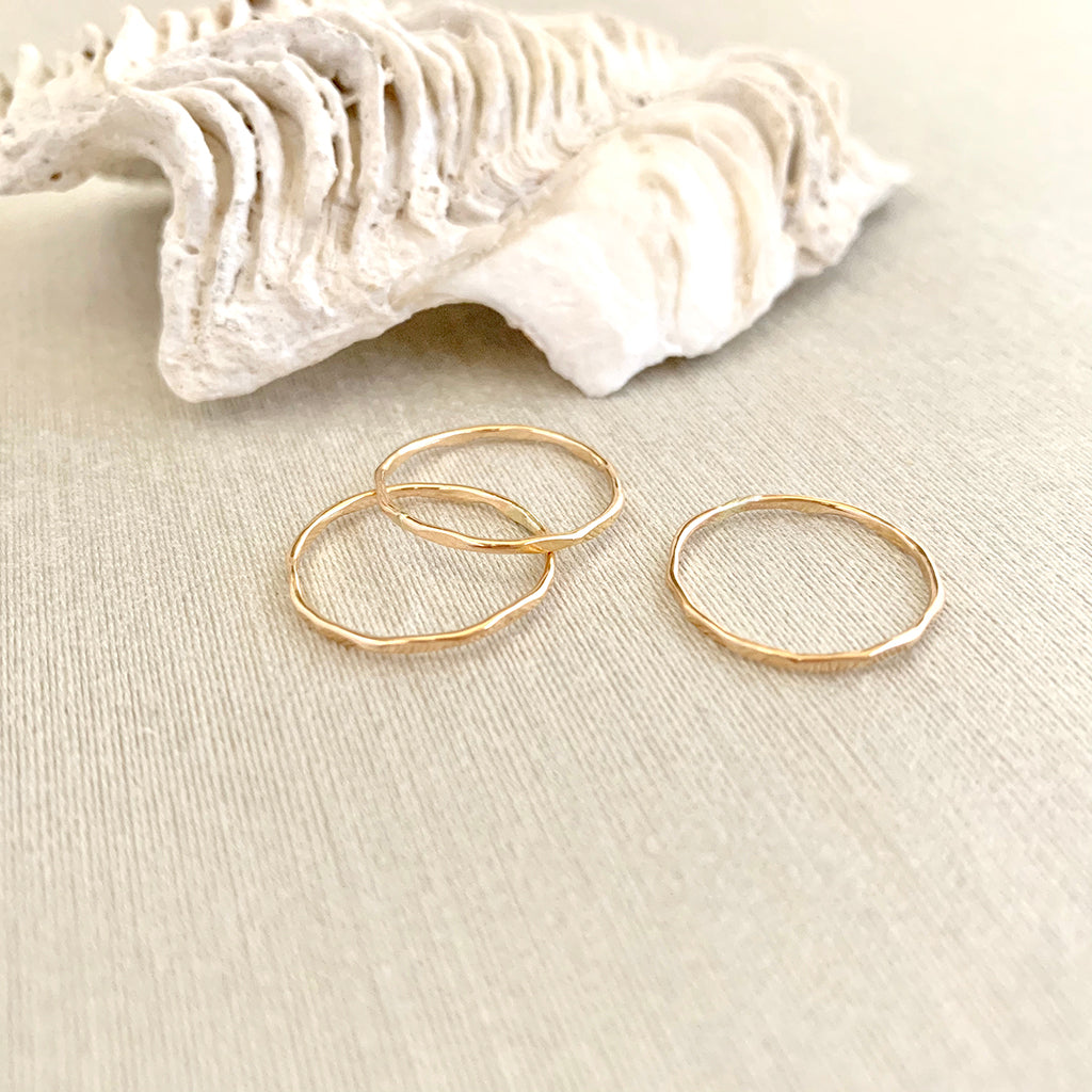 Be Light - Gold Stacking Rings - Set of 3
