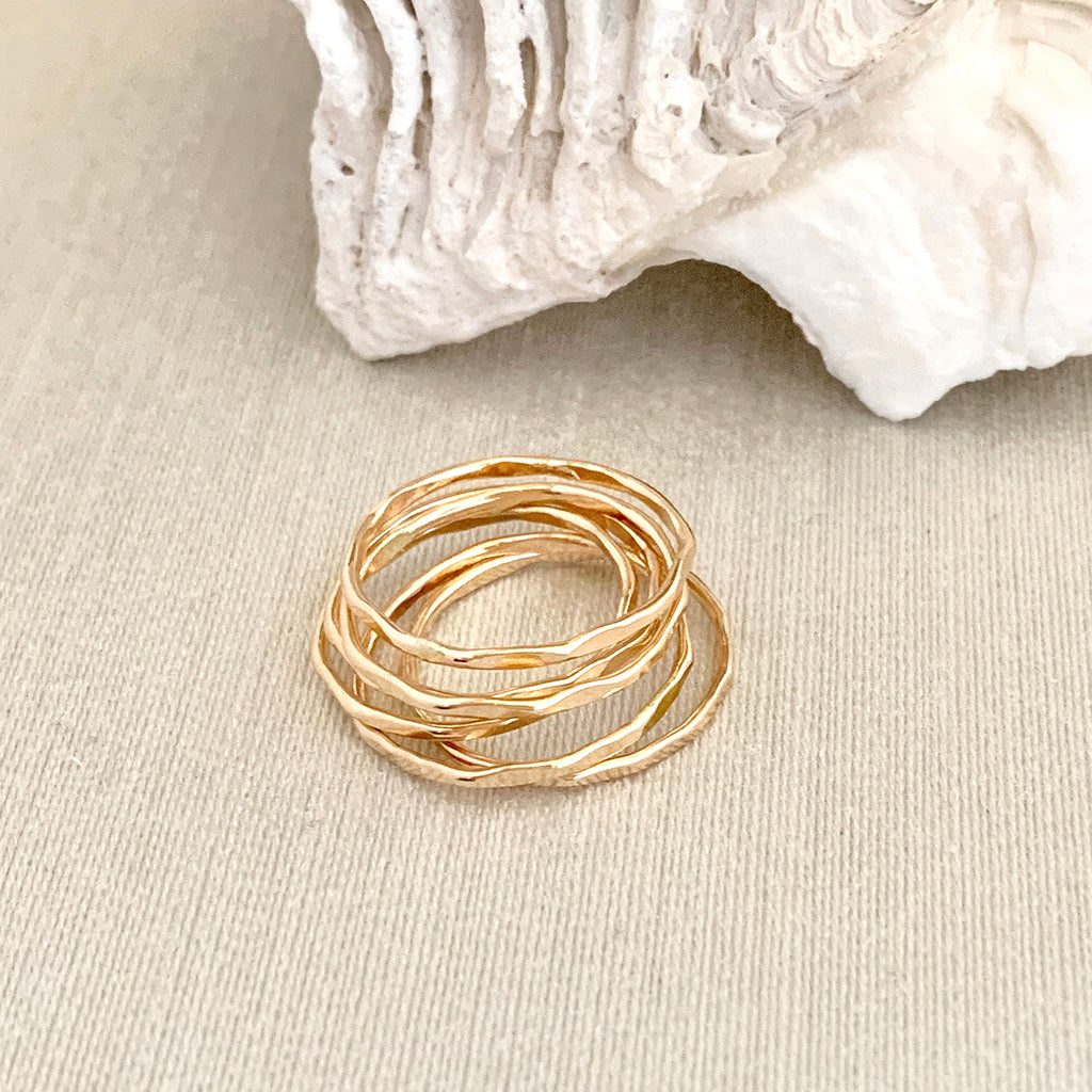 Be Light - Gold Stacking Rings - Set of 6